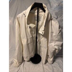 London Fog Cream Hooded Rain Jacket
